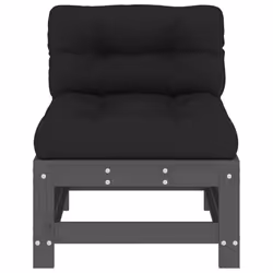 vidaXL Middle Sofas Patio Wooden Sectional Sofa with Cushions Solid Wood Pine - grey pine, 2x middle - Additional view 4