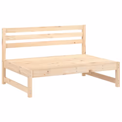 vidaXL Middle Sofa Patio Footrest Sectional Sofa with Cushions Solid Wood Pine - natural pine, middle sofa - Additional view 2