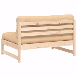 vidaXL Middle Sofa Patio Footrest Sectional Sofa with Cushions Solid Wood Pine - natural pine, middle sofa - Additional view 5