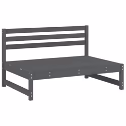 vidaXL Middle Sofa Patio Footrest Sectional Sofa with Cushions Solid Wood Pine - grey pine, middle sofa