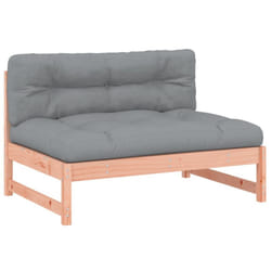 vidaXL Middle Sofa Patio Footrest Sectional Sofa with Cushions Solid Wood Pine - natural douglas, middle sofa