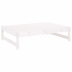 vidaXL Middle Sofa Patio Footrest Sectional Sofa with Cushions Solid Wood Pine - white pine, footrest