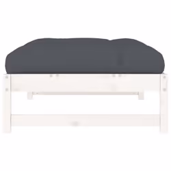 vidaXL Middle Sofa Patio Footrest Sectional Sofa with Cushions Solid Wood Pine - white pine, footrest - Additional view 4