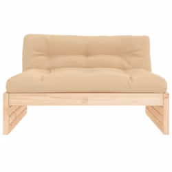 vidaXL Middle Sofa Patio Footrest Sectional Sofa with Cushions Solid Wood Pine - natural pine, middle sofa