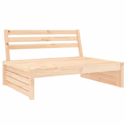 vidaXL Middle Sofa Patio Footrest Sectional Sofa with Cushions Solid Wood Pine - natural pine, middle sofa - Additional view 5