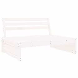 vidaXL Middle Sofa Outdoor Sectional Sofa with Cushions Black Solid Wood Pine - white pine, middle sofa - Additional view 5