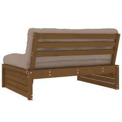 vidaXL Middle Sofa Patio Footrest Sectional Sofa with Cushions Solid Wood Pine - honey brown pine, middle sofa - Additional view 4