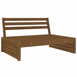 vidaXL Middle Sofa Patio Footrest Sectional Sofa with Cushions Solid Wood Pine - honey brown pine, middle sofa - Additional view 5