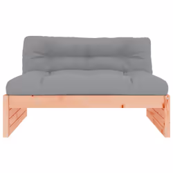 vidaXL Middle Sofa Outdoor Sectional Sofa with Cushions Black Solid Wood Pine - natural douglas, middle sofa - Additional view 2