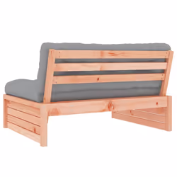 vidaXL Middle Sofa Outdoor Sectional Sofa with Cushions Black Solid Wood Pine - natural douglas, middle sofa - Additional view 4