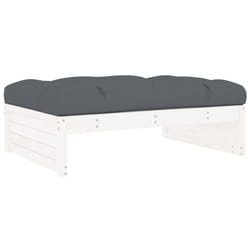 vidaXL Middle Sofa Outdoor Sectional Sofa with Cushions Black Solid Wood Pine - white pine, footrest