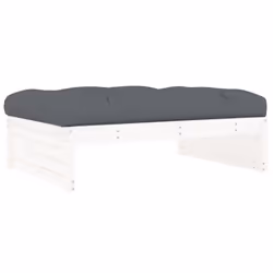 vidaXL Middle Sofa Outdoor Sectional Sofa with Cushions Black Solid Wood Pine - white pine, footrest - Additional view 4
