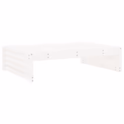 vidaXL Middle Sofa Outdoor Sectional Sofa with Cushions Black Solid Wood Pine - white pine, footrest - Additional view 5