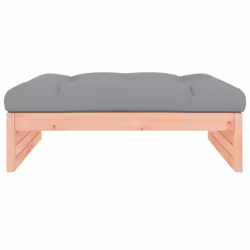 vidaXL Middle Sofa Outdoor Sectional Sofa with Cushions Black Solid Wood Pine - natural douglas, footrest