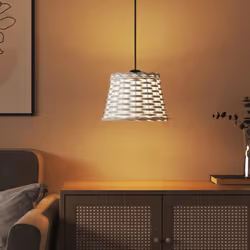 vidaXL Ceiling Lamp Shade Hall Wicker Ceiling Light Shade Pendant Lamp Shade - white, 20 x 15 cm - Additional view 2