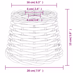vidaXL Ceiling Lamp Shade Hall Wicker Ceiling Light Shade Pendant Lamp Shade - white, 20 x 15 cm - Additional view 5