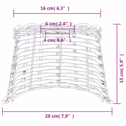 vidaXL Ceiling Lamp Shade Hall Wicker Ceiling Light Shade Pendant Lamp Shade - white, 20 x 15 cm - Additional view 6