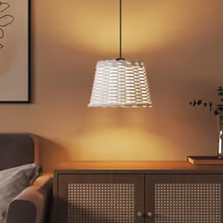 vidaXL Ceiling Lamp Shade Hall Wicker Ceiling Light Shade Pendant Lamp Shade - white, 30 x 20 cm - Additional view 2