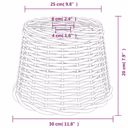 vidaXL Ceiling Lamp Shade Hall Wicker Ceiling Light Shade Pendant Lamp Shade - white, 30 x 20 cm - Additional view 3