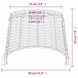 vidaXL Ceiling Lamp Shade Hall Wicker Ceiling Light Shade Pendant Lamp Shade - white, 30 x 20 cm - Additional view 6