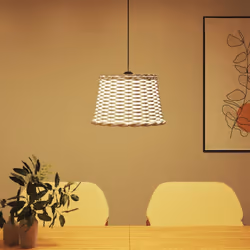 vidaXL Ceiling Lamp Shade Hall Wicker Ceiling Light Shade Pendant Lamp Shade - white, 40 x 26 cm
