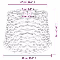 vidaXL Ceiling Lamp Shade Hall Wicker Ceiling Light Shade Pendant Lamp Shade - white, 40 x 26 cm - Additional view 5