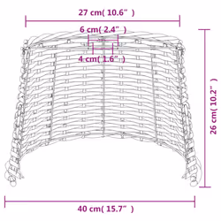 vidaXL Ceiling Lamp Shade Hall Wicker Ceiling Light Shade Pendant Lamp Shade - white, 40 x 26 cm - Additional view 6