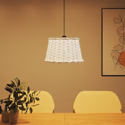 vidaXL Ceiling Lamp Shade Hall Wicker Ceiling Light Shade Pendant Lamp Shade - white, 45 x 28 cm