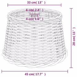 vidaXL Ceiling Lamp Shade Hall Wicker Ceiling Light Shade Pendant Lamp Shade - white, 45 x 28 cm