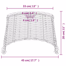 vidaXL Ceiling Lamp Shade Hall Wicker Ceiling Light Shade Pendant Lamp Shade - white, 45 x 28 cm - Additional view 6