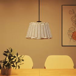 vidaXL Ceiling Lamp Shade Hall Wicker Ceiling Light Shade Pendant Lamp Shade - white, 50 x 30 cm