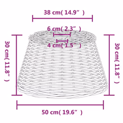 vidaXL Ceiling Lamp Shade Hall Wicker Ceiling Light Shade Pendant Lamp Shade - white, 50 x 30 cm