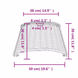 vidaXL Ceiling Lamp Shade Hall Wicker Ceiling Light Shade Pendant Lamp Shade - white, 50 x 30 cm - Additional view 6