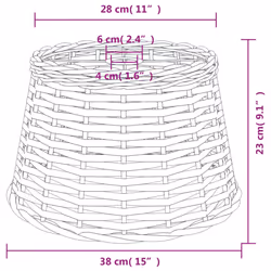 vidaXL Lamp Shade Table Wicker Lamp Shade Bedroom Bedside Light Shade Wicker - white, 38 x 23 cm - Additional view 5