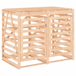 vidaXL Double Wheelie Bin Storage Garden Trash Cover Bin Store Solid Wood Pine - natural pine - Additional view 4