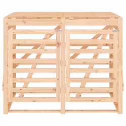 vidaXL Double Wheelie Bin Storage Garden Trash Cover Bin Store Solid Wood Pine - natural pine - Additional view 5