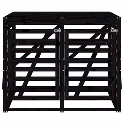 vidaXL Double Wheelie Bin Storage Garden Trash Cover Bin Store Solid Wood Pine - black pine - Additional view 5