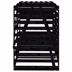 vidaXL Double Wheelie Bin Storage Garden Trash Cover Bin Store Solid Wood Pine - black pine - Additional view 6