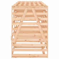 vidaXL Triple Wheelie Bin Storage Garden Trash Cover Bin Store Solid Wood Pine - natural pine - Additional view 6