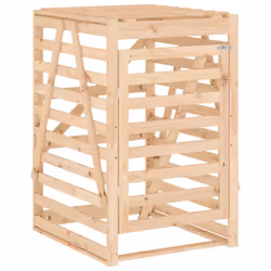 vidaXL Triple Wheelie Bin Storage Garden Trash Cover Bin Store Solid Wood Pine - natural pine - Additional view 7