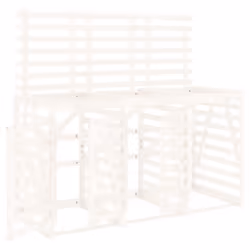 vidaXL Triple Wheelie Bin Storage Garden Trash Cover Bin Store Solid Wood Pine - white pine
