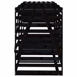 vidaXL Triple Wheelie Bin Storage Garden Trash Cover Bin Store Solid Wood Pine - black pine - Additional view 6