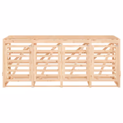 vidaXL Quadruple Wheelie Bin Storage Trash Cover Bin Store Solid Wood Pine - natural pine - Additional view 5