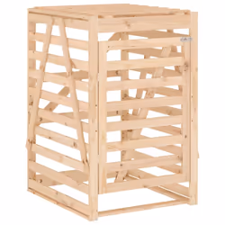 vidaXL Quadruple Wheelie Bin Storage Trash Cover Bin Store Solid Wood Pine - natural pine - Additional view 7