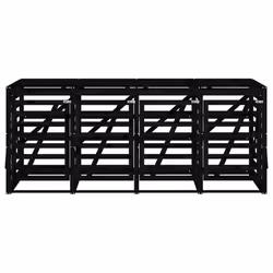 vidaXL Quadruple Wheelie Bin Storage Trash Cover Bin Store Solid Wood Pine - black pine - Additional view 5