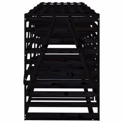 vidaXL Quadruple Wheelie Bin Storage Trash Cover Bin Store Solid Wood Pine - black pine - Additional view 6