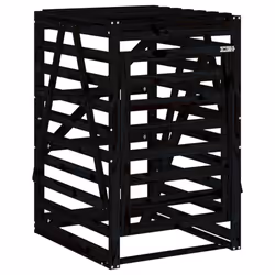 vidaXL Quadruple Wheelie Bin Storage Trash Cover Bin Store Solid Wood Pine - black pine - Additional view 7