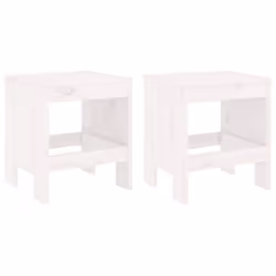 vidaXL Garden Bistro Set Outdoor Table and Chair Set 3 Piece Solid Wood Pine - white pine