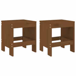 vidaXL Garden Bistro Set Outdoor Table and Chair Set 3 Piece Solid Wood Pine - honey brown pine