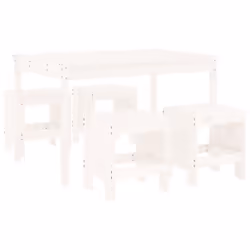 vidaXL Garden Dining Set Outdoor Table and Chair Set 5 Piece Solid Wood Pine - white pine
